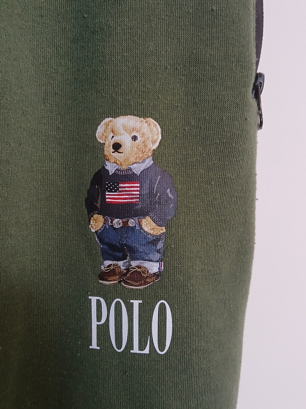 Polo by Ralph Lauren Olive Bear-Embroidered Men's Joggers - Picture 2 of 7